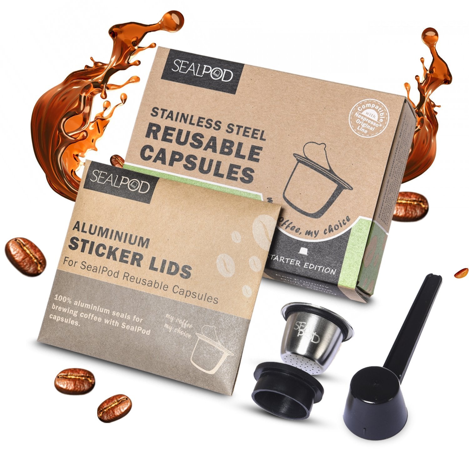 5 x reusable nespresso coffee capsules, CATEGORIES \ Kitchen \ Coffee  capsules