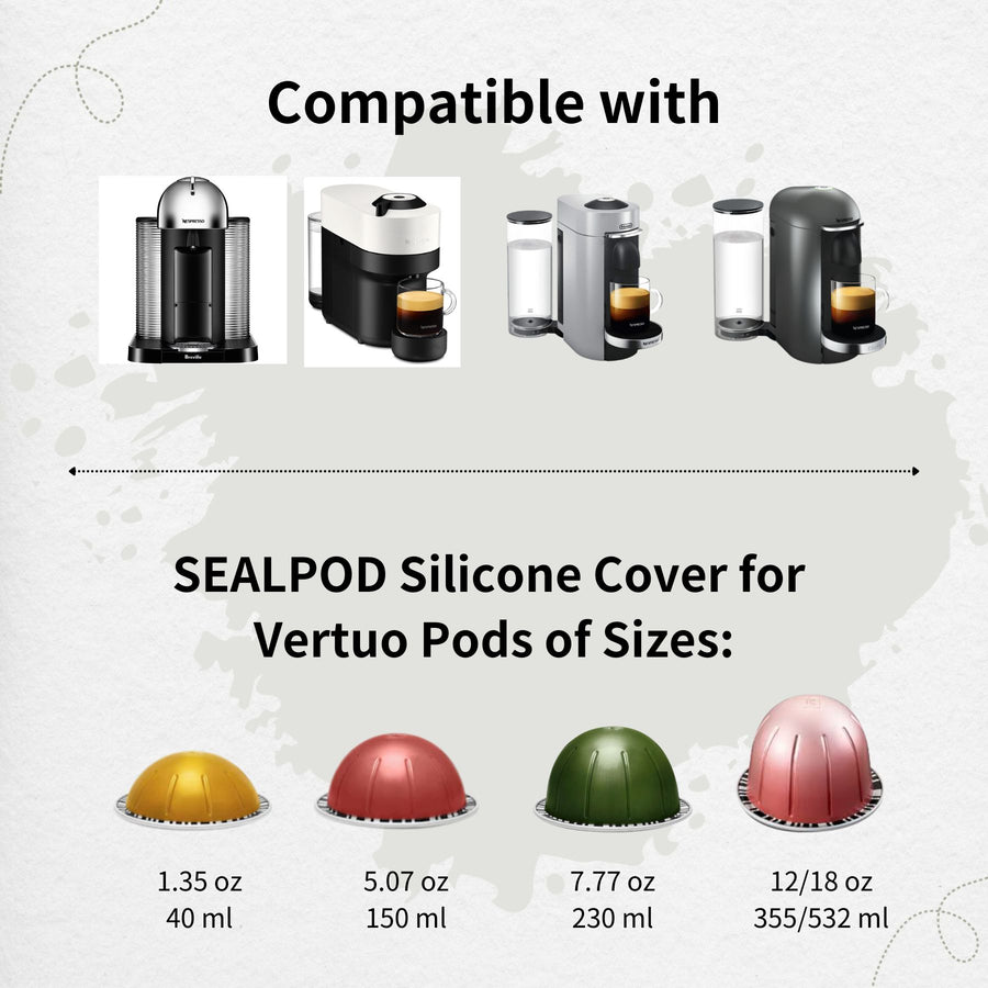 Machines compatible with Nespresso Vertuo Silicone cover