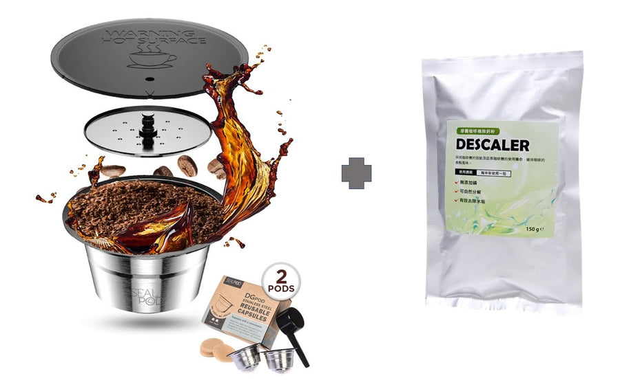 Reusable Pods For Dolce Gusto (Duo Pack 2 Pods, 200 Paper Filters)
