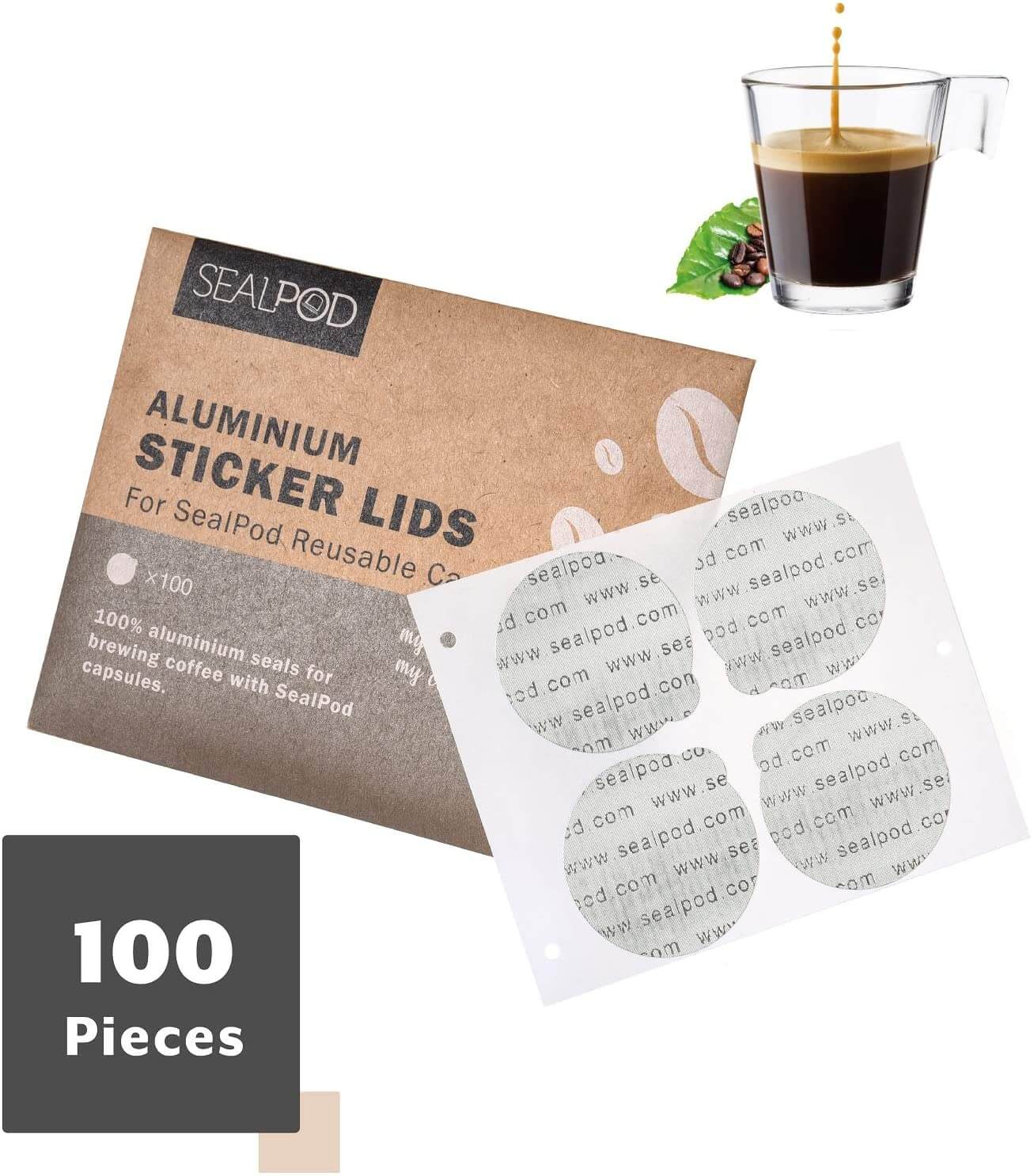 Aluminum Sticker Lids - 100 Lids| | Premium, Affordable, ecofriendly.