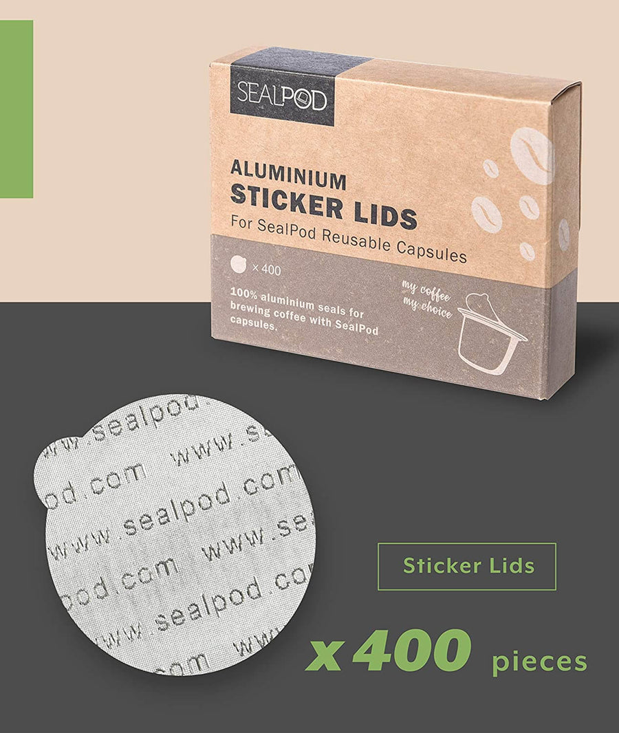 Nespresso Reusable Capsules Aluminum Sticker Lids - 400 Lids|<Sealpod> - SealPod